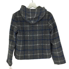 画像をギャラリービューアに読み込む, カールパーンクレーン KarLParkLane シャギー格子 フード付き ジャケット S グレー【中古】【新品同様】【美品】