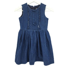 Load image into Gallery viewer, ケイト スペード ニューヨーク kate spade new york デニムワンピース ノースリーブ 女の子 130 ブルー【中古】
