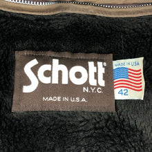 이미지를 갤러리 뷰어에 로드 , schott ショット USA製 A-2 フライトジャケット ライナー付 184SM レザー ブラウン サイズ42(XL相当)【中古】 メンズ 大きいサイズ