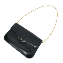画像をギャラリービューアに読み込む, CHARLES JOURDAN シャルル・ジョルダン 2WAY チェーンショルダー クラッチバッグ レザー ブラック【中古】 レディース