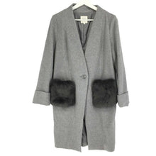 画像をギャラリービューアに読み込む, ビームスハート BEAMS HEART ファーポケット付き ノーカラーコート S グレー【中古】