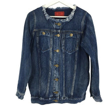 画像をギャラリービューアに読み込む, ソマリ somari imagination ヴィンテージ風 ノーカラーデニムジャケット Gジャン 綿100% F インディゴブルー【中古】