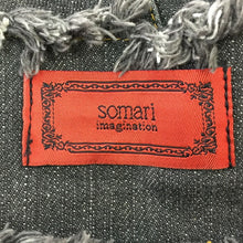 画像をギャラリービューアに読み込む, ソマリ somari imagination ヴィンテージ風 ノーカラーデニムジャケット Gジャン 綿100% F ブラック【中古】