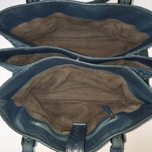 画像をギャラリービューアに読み込む, ボッテガヴェネタ BOTTEGA VENETA イントレチャート ローマバッグ 限定300個 ハンドバッグ トート 256954 ブルー系【中古】