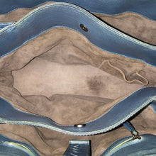 画像をギャラリービューアに読み込む, ボッテガヴェネタ BOTTEGA VENETA イントレチャート ローマバッグ 限定300個 ハンドバッグ トート 256954 ブルー系【中古】