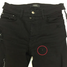 画像をギャラリービューアに読み込む, アミリ AMIRI サイドライン ストレッチデニム ダメージ加工 サイズ31 ブラック【中古】