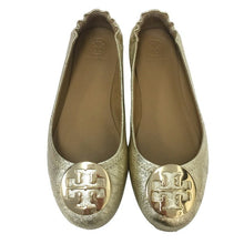 이미지를 갤러리 뷰어에 로드 , Tory Burch トリーバーチ フラットシューズ レザー ゴールド サイズ7.5(24.5cm相当)【中古】【新品同様】【美品】レディース