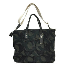 画像をギャラリービューアに読み込む, コーチ COACH 2way トートバッグ 70411 ダークグリーン ロゴ迷彩柄【中古】