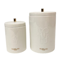 画像をギャラリービューアに読み込む, ゲラン GUERLAIN ノベルティ 陶器 小物入れ 蓋物 インテリア ホワイト【中古】【新品同様】【美品】