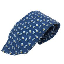 画像をギャラリービューアに読み込む, フェラガモ Salvatore Ferragamo ネクタイ シルク100% ブルー ゾウ柄 アニマル柄【中古】