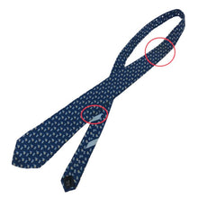 画像をギャラリービューアに読み込む, フェラガモ Salvatore Ferragamo ネクタイ シルク100% ブルー ゾウ柄 アニマル柄【中古】