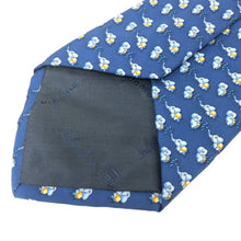 画像をギャラリービューアに読み込む, フェラガモ Salvatore Ferragamo ネクタイ シルク100% ブルー ゾウ柄 アニマル柄【中古】