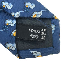 画像をギャラリービューアに読み込む, フェラガモ Salvatore Ferragamo ネクタイ シルク100% ブルー ゾウ柄 アニマル柄【中古】