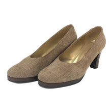 画像をギャラリービューアに読み込む, イヴサンローラン Yves Saint Laurent ラウンドトゥ パンプス サイズ36 23cm相当 ブラウン チェック柄【中古】