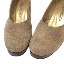 画像をギャラリービューアに読み込む, イヴサンローラン Yves Saint Laurent ラウンドトゥ パンプス サイズ36 23cm相当 ブラウン チェック柄【中古】