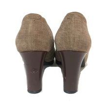 画像をギャラリービューアに読み込む, イヴサンローラン Yves Saint Laurent ラウンドトゥ パンプス サイズ36 23cm相当 ブラウン チェック柄【中古】