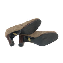 画像をギャラリービューアに読み込む, イヴサンローラン Yves Saint Laurent ラウンドトゥ パンプス サイズ36 23cm相当 ブラウン チェック柄【中古】