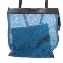 画像をギャラリービューアに読み込む, ロエベ LOEWE ポーチ付き メッシュ トートバッグ ハンドバッグ  ブルー【中古】