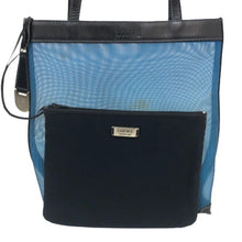 画像をギャラリービューアに読み込む, ロエベ LOEWE ポーチ付き メッシュ トートバッグ ハンドバッグ  ブルー【中古】