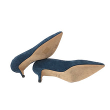 画像をギャラリービューアに読み込む, フルラ FURLA スエード パンプス ブルー【中古】【美品】