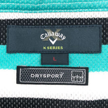 画像をギャラリービューアに読み込む, キャロウェイ Callaway ポロシャツ 半袖 Lサイズ マルチカラー ボーダー柄【中古】