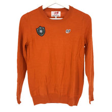 Load image into Gallery viewer, マスターバニーエディション MASTER BUNNY EDITION 長袖ニット セーター ワッペン ウール100% サイズ0 オレンジ【中古】