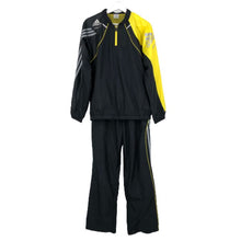 이미지를 갤러리 뷰어에 로드 , アディダス adidas セットアップ 長袖ハーフジップウィンドジャケット パンツ Mサイズ ブラック【中古】