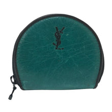 画像をギャラリービューアに読み込む, イヴサンローラン Yves Saint Laurent ユニセックス 男女兼用 小銭入れ コインケース グリーン【中古】