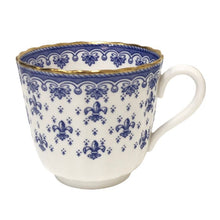 画像をギャラリービューアに読み込む, スポード Spode フルール ド リス カップ&ソーサー ホワイト ブルー ゴールド【中古】【美品】