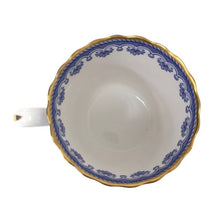 画像をギャラリービューアに読み込む, スポード Spode フルール ド リス カップ&ソーサー ホワイト ブルー ゴールド【中古】【美品】