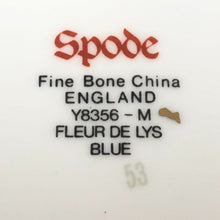 画像をギャラリービューアに読み込む, スポード Spode フルール ド リス カップ&ソーサー ホワイト ブルー ゴールド【中古】【美品】