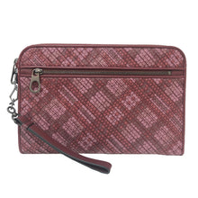 画像をギャラリービューアに読み込む, ボッテガヴェネタ BOTTEGA VENETA イントレチャート ナッパ セカンドバッグ クラッチバッグ バーガンディー【中古】【新品同様】【美品】