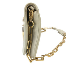 画像をギャラリービューアに読み込む, トリーバーチ TORY BURCH ミラー付き クラッチバッグ チェーン ショルダーバッグ オフホワイト【中古】