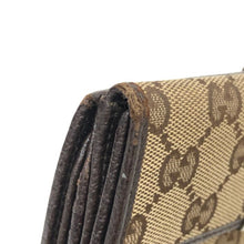 画像をギャラリービューアに読み込む, グッチ GUCCI GGキャンバス Wホック 長財布 181699 ブラウン GG柄【中古】