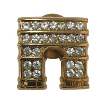 画像をギャラリービューアに読み込む, セリーヌ CELINE ラインストーン 凱旋門 ピンブローチ ゴールド【中古】