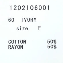 画像をギャラリービューアに読み込む, フローレント FLORENT 半袖カットソー Tシャツ ロング丈 Fサイズ アイボリー【中古】【新品同様】【美品】