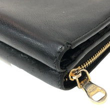 画像をギャラリービューアに読み込む, ロエベ LOEWE Wホック ラウンドファスナー アナグラムボタン 二つ折り財布  ブラック【中古】