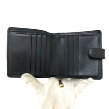 画像をギャラリービューアに読み込む, ロエベ LOEWE Wホック ラウンドファスナー アナグラムボタン 二つ折り財布  ブラック【中古】