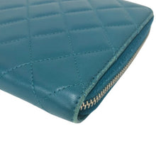 画像をギャラリービューアに読み込む, シャネル CHANEL オーガナイザータイプ マトラッセライン ラムスキン ユニセックス 男女兼用 ラウンドファスナー 長財布 エメラルドグリーン【中古】
