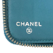画像をギャラリービューアに読み込む, シャネル CHANEL オーガナイザータイプ マトラッセライン ラムスキン ユニセックス 男女兼用 ラウンドファスナー 長財布 エメラルドグリーン【中古】
