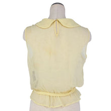 画像をギャラリービューアに読み込む, ヴァレンティノ VALENTINO ノースリーブ シースルートップス シルク100% サイズ42 イエロー【中古】【新品同様】【美品】