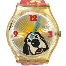 画像をギャラリービューアに読み込む, Swatch スウォッチ 干支シリーズ 戌年 GE178 腕時計 クオーツ シルバー文字盤【中古】 ユニセックス