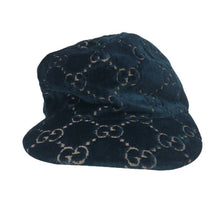 Load image into Gallery viewer, グッチ GUCCI GG VELVET BASEBALL CAP ベロア ベースボールキャップ 帽子 Sサイズ ブルー系【中古】