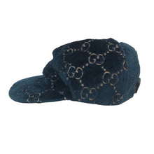 Load image into Gallery viewer, グッチ GUCCI GG VELVET BASEBALL CAP ベロア ベースボールキャップ 帽子 Sサイズ ブルー系【中古】