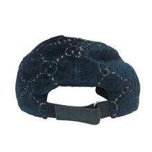 Load image into Gallery viewer, グッチ GUCCI GG VELVET BASEBALL CAP ベロア ベースボールキャップ 帽子 Sサイズ ブルー系【中古】