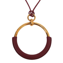 画像をギャラリービューアに読み込む, エルメス HERMES ループグラン ペンダント ネックレス レッド系 ゴールド【中古】【新品同様】【美品】