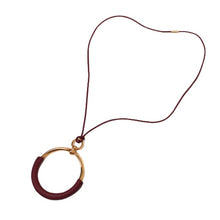画像をギャラリービューアに読み込む, エルメス HERMES ループグラン ペンダント ネックレス レッド系 ゴールド【中古】【新品同様】【美品】