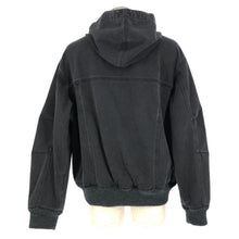 画像をギャラリービューアに読み込む, ルイ ヴィトン LOUIS VUITTON ジップスローデニムフーディウィズサッシュアンドパッチ デニムジップアップパーカー ブルゾン ウォッシュ加工 綿100% サイズ48 M相当1A5PAU ブラック【中古】【美品】