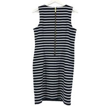 画像をギャラリービューアに読み込む, マイケルコース MICHAEL KORS ノースリーブ ストレッチワンピース マリン Mサイズ ネイビー ホワイト ボーダー柄【中古】【美品】