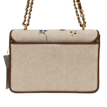 画像をギャラリービューアに読み込む, トリーバーチ TORY BURCH BRITTEN フローラル チェーン ショルダーバッグ ナチュラル ブラウン 花柄【中古】【新品同様】【美品】